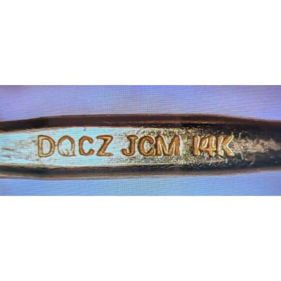 14K Gold Dangle Earrings | Round Bezel-Set CZ Drops | 2g | DQCZ JCM Stamped - Picture 7 of 7